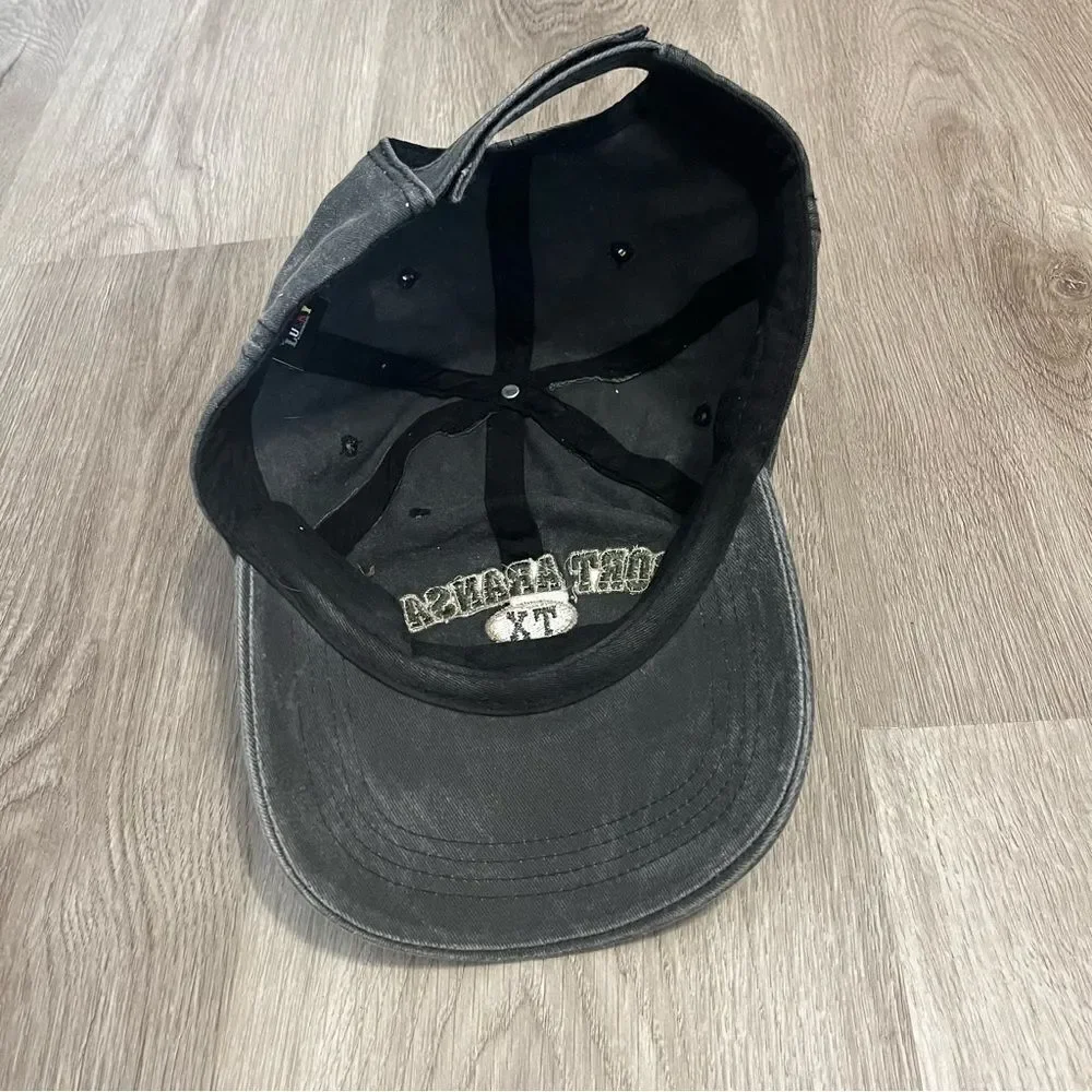 777 Lucky Port Aransas Texas Dark Grey Distressed Baseball Hat
